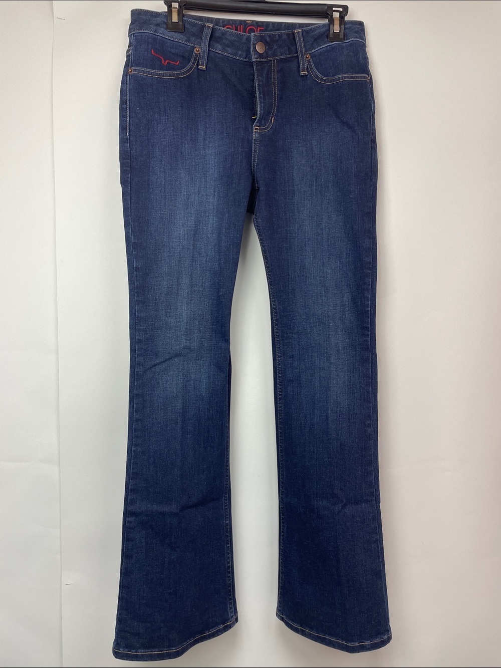 Chloe Dark Blue Flare Jeans, Size 8/30